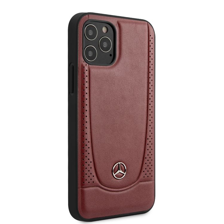 CG MOBILE Mercedes-Benz Leather Urban Hard Case Compatible for iPhone 12 / 12 Pro (6.1") Shock Resistant, Scratches Resistant, Easy Access to All Ports