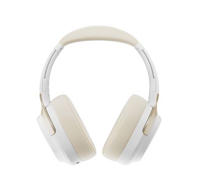 Porodo Soundtec Eclipse Wireless Over-Ear Headphones, High-Clarity Mic with ENC, 50 Hours Playtime, 400mAh Battery, Multi Function Buttons, Type C Charging, Compatible with All Phones for Enhanced Music and Calls - White/Gold