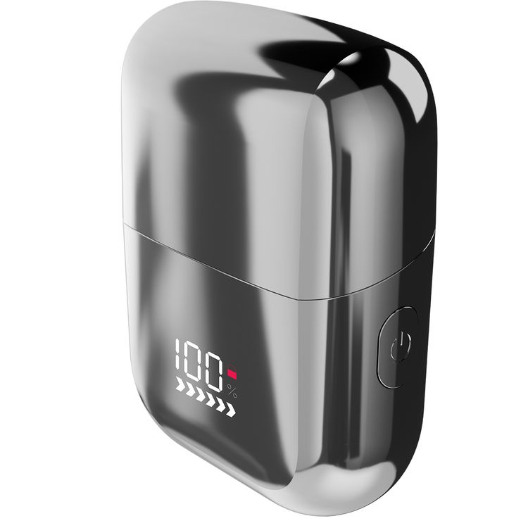 Green Lion Men's Shaver X with Wet & Dry Use, Magnetic Head Cap, Stainless Steel Blade, Travel Lock, 7500RPM Motor, 900mAh Battery Capacity, Type-C Charging - Silver