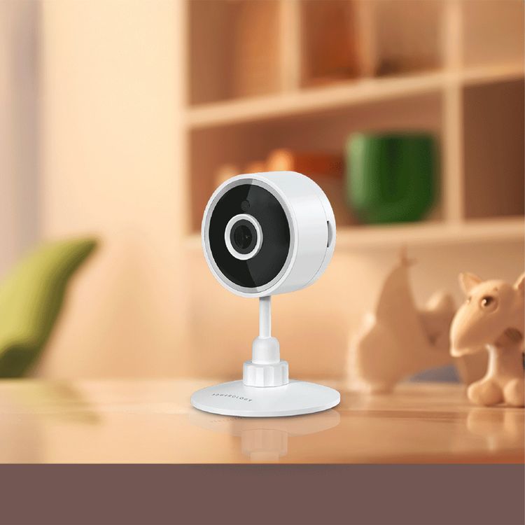 Powerology Wi-Fi Smart Home Camera with 105° Wide Angle Camera Lens, 1920×1080 pixels Resolution, Two-Way Talk, Motion Detection Sensor, UK 3-Pin Plug - White