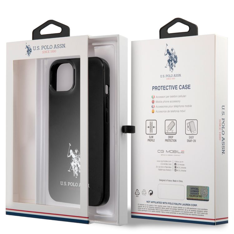 CG MOBILE U.S. Polo Assn. Full TPU Mini Horses Logo USPA Compatible for iPhone 13 (6.1") Drop Resistant, Easy Access to All Ports, Anti-Scratch