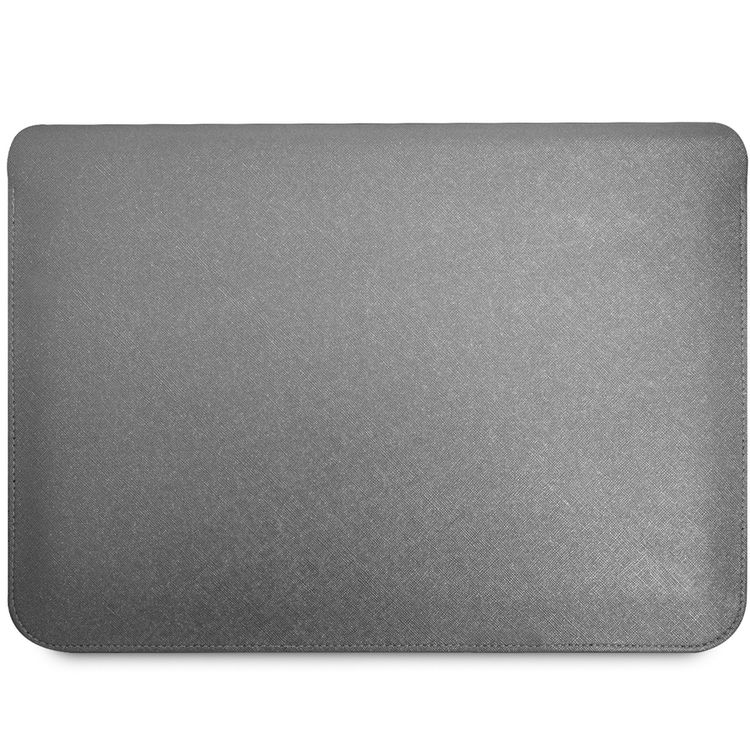 CG Mobile Guess GUCS16PSATLG Saffiano Computer Sleeve with Metal Triangle Logo 16" Protection Bag for or Macbook / Laptop up to 16 inches - Silver