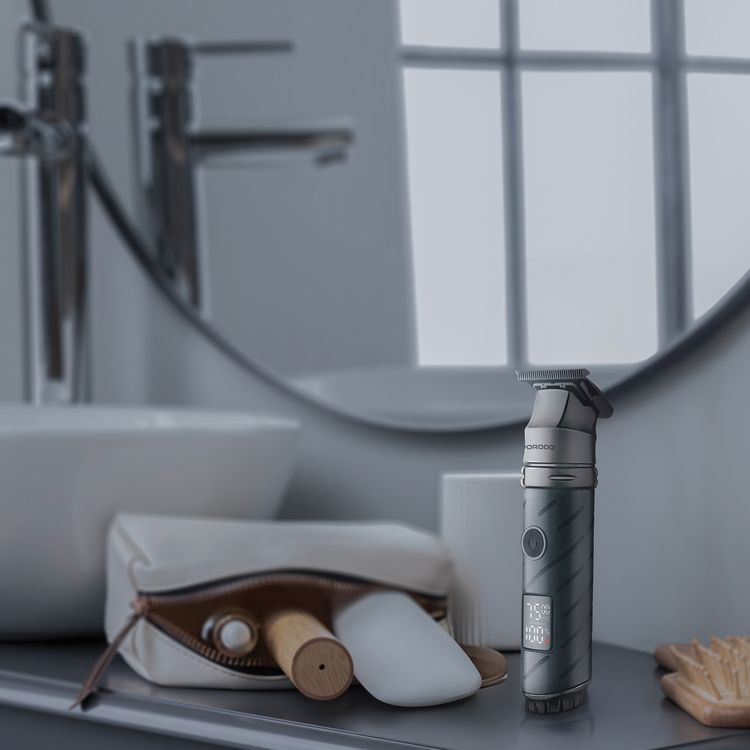 Porodo Lifestyle Edgemaster T-Blade Trimmer & Shaver with Display & 4 Comb Heads, 5W Rated Power, 2000mAh Battery Capacity, 7000RPM Motor Speed, 4 Hours Working Time, USB-C Charging Port, Zinc Alloy Material, Corrosion-Free Ceramic Blades, Dual Speed Control, Consistent & Powerful Torque - Black