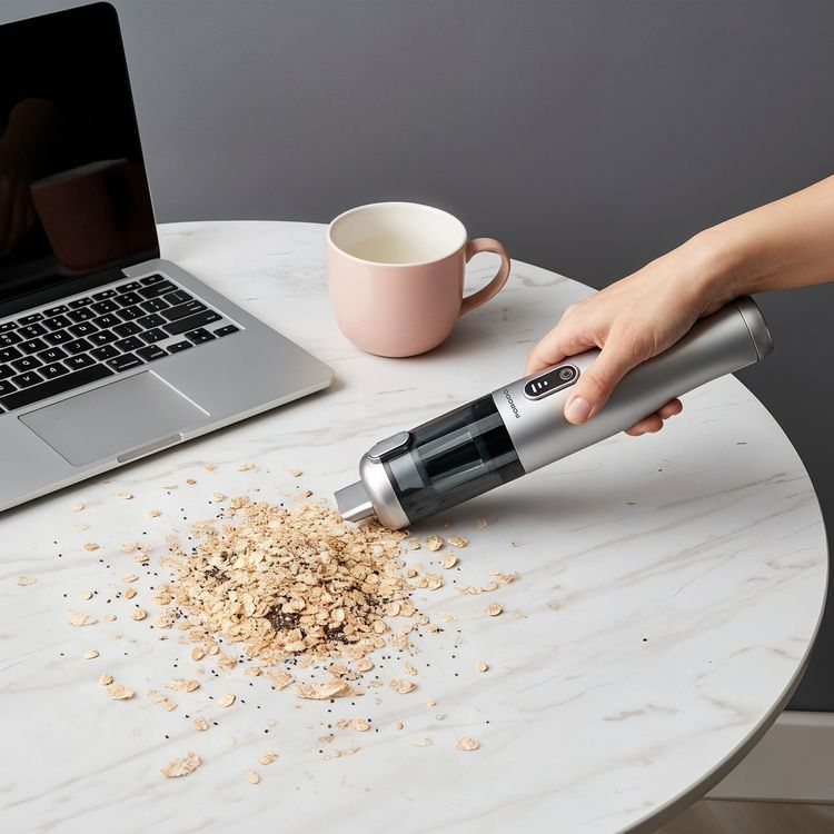 Porodo 9-in-1 Blower & Vacuum Cleaner with Multiple Blowing Nozzles, 110W Rated Power, 38 Minutes Working Time, 0.2L Dust Cup Capacity, Washable HEPA Filter, Brushless Motor, USB-C Charging Port - Gray