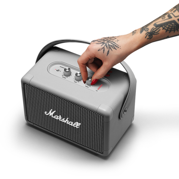 Marshall Kilburn II  Bluetooth Wireless Stereo Speaker, Integrated Rechargeable Lithium-ion Battery, Bluetooth 5.0,  2.5 Hours Charging Time, IPX2 - Grey