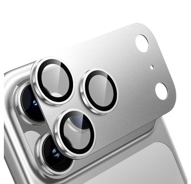 واقي عدسات كاميرا Levelo Trio Pro لجهاز iPhone 17 Pro، بطبقة مضادة للتوهج، مقاوم للخدوش، زجاج واضح للغاية، طبقة زيتية مقاومة للبصمات، زجاج AR مزدوج الجوانب، واقي كاميرا قابل للفصل، بسمك 0.33 مم - باللون الفضي