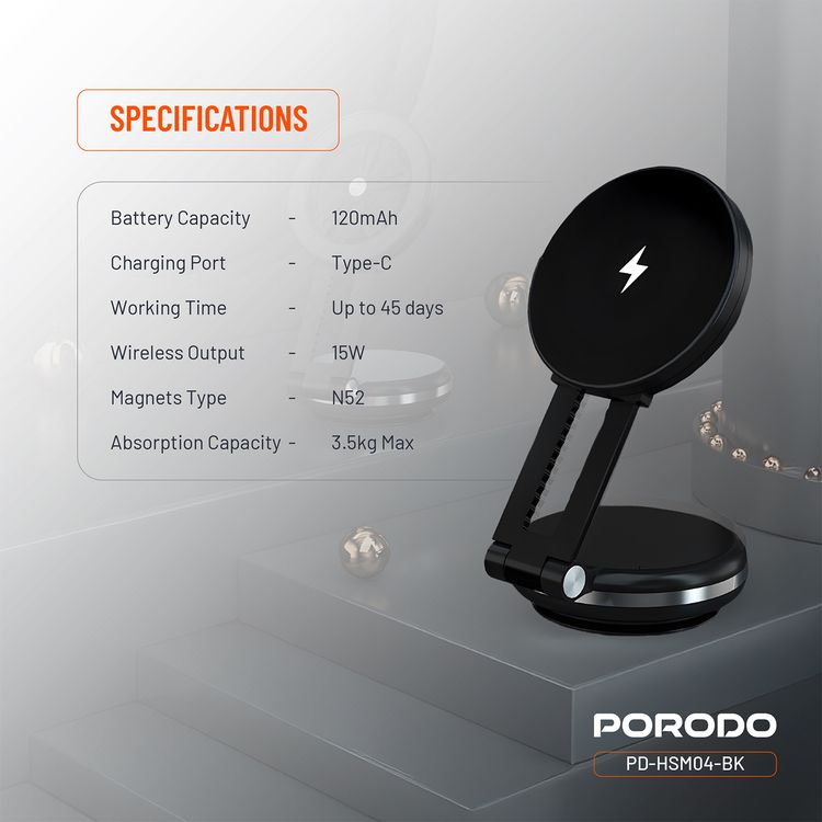 حامل شحن Porodo Vacuseal Magsafe