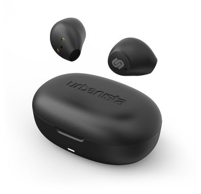 Urbanista Lisbon True Wireless Earbuds, Touch Controls, Compact Size, Siri and Google Voice Assistant, Up to 27 Hours Playtime, 2 Bluetooth Class, ≤10 m Bluetooth Range - Midnight Black