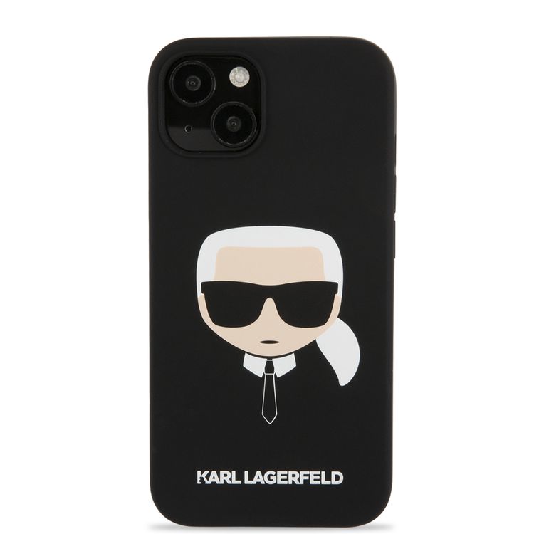 CG MOBILE Karl Lagerfeld Liquid Silicone Case Karl`s Head Compatible for iPhone 13 Mini (5.4") Shock & Scratch Resistant, Easy Access to All Ports, Drop Protection Back Cover