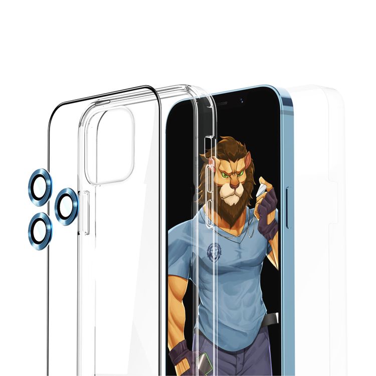 حزمة حماية من غرين 4 في 1 360 درجة ، فيلم عدسة الكاميرا + جراب إسقاط مقاوم للصدمات + واقي نانو عالي الدقة + زجاج ثلاثي الأبعاد حافة مدرعة ، حماية كاملة 360 ، مضاد لبصمات الأصابع ، خالٍ من الفقاعات ، وغطاء خلفي مضاد للخدش متوافق مع ايفون 12 برو ماكس ( 6.7 بوصة )