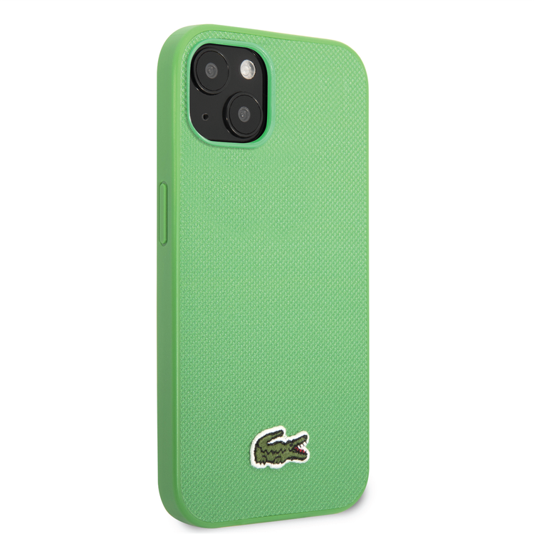 Lacoste Hard Case Iconic Petit Pique PU Woven Logo Estragon Compatible with iPhone 14 - Green