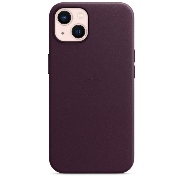 Apple Leather Case with MagSafe Compatible for iPhone 13 (6.1") - Dark Cherry