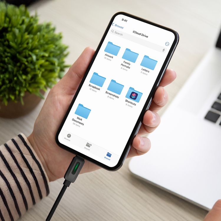 Powerology 12W Braided USB-A to USB-C Cable, 1.2m Optimal Length, Safety Protection, 480Mbps Rapid Data Transfer, Braided PVC with Zinc Alloy Connectors - Black 