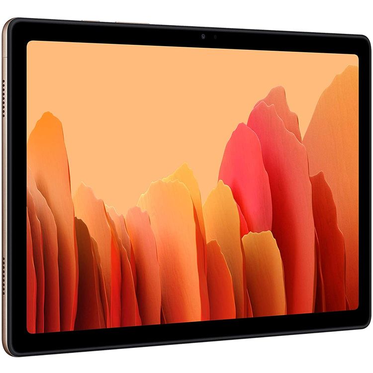 Samsung Galaxy Tab A7 T500 10.4" inch Display 3GB RAM / 32 GB ROM, 15W Fast charging, 7040 mAh Long-Lasting Battery, Snapdragon Chipset, Octa-Core Processor, Tablet with Face Recognition, Samsung Knox ( Wi-Fi + LTE ) - Gold