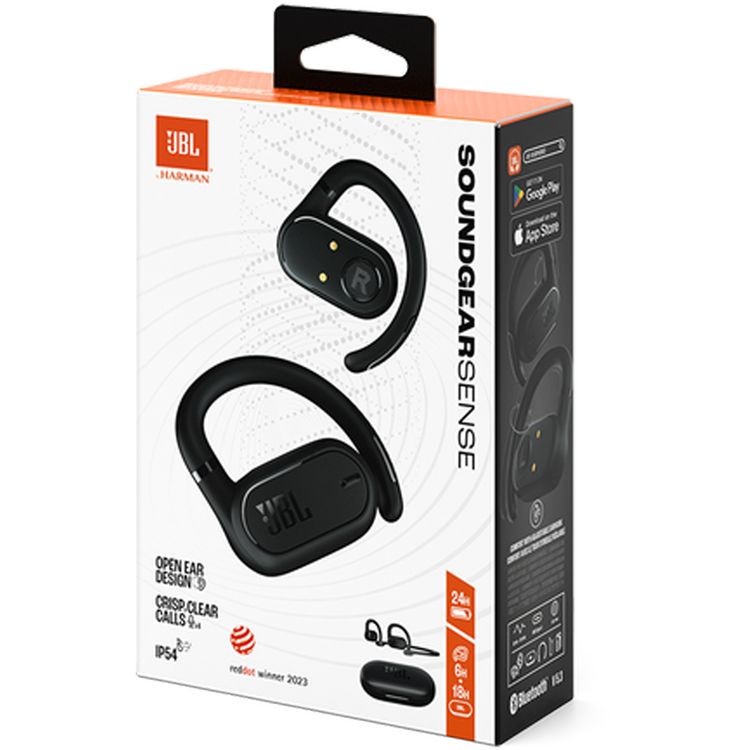 JBL Soundgear Sense True Open Ears Headphones, 24h Working Time, Bluetooth 5.3, Crisp & Clear Calls, Multi-Point Connection, Enhanced Dynamic Sound, Detachable Neckband - Black 