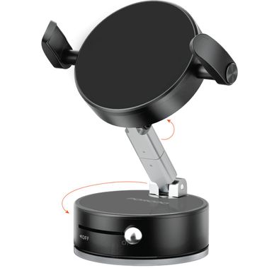 Porodo MagSafe Multi-Surface Phone Holder with Grip-Lock Toggle, Flexible Rotation, Aluminium Alloy & Zinc Alloy & ABS Material, Foldable Design, Strong Magnetic Hold - Black