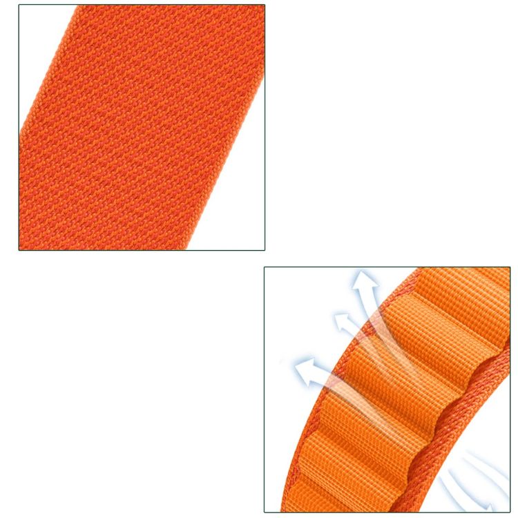 Green Lion Ultra Series High-Strength Watch Strap for Apple Watch 42/44/45/49mm, Polyester Material, Comfortable & Breathable, Ultra-Thin Design - Orange