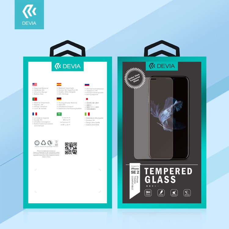 Devia Van Entire View Full Twice Tempered Glass Screen Protector iPhone 12 Pro - Black