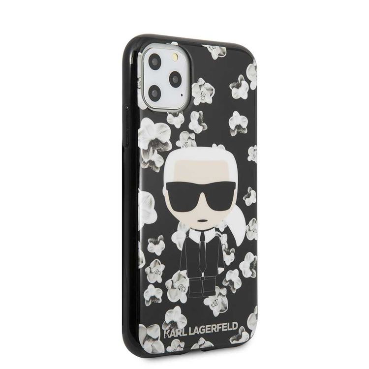 Karl Lagerfeld Flower Iconic TPU Case for Apple iPhone 11 Pro - Black