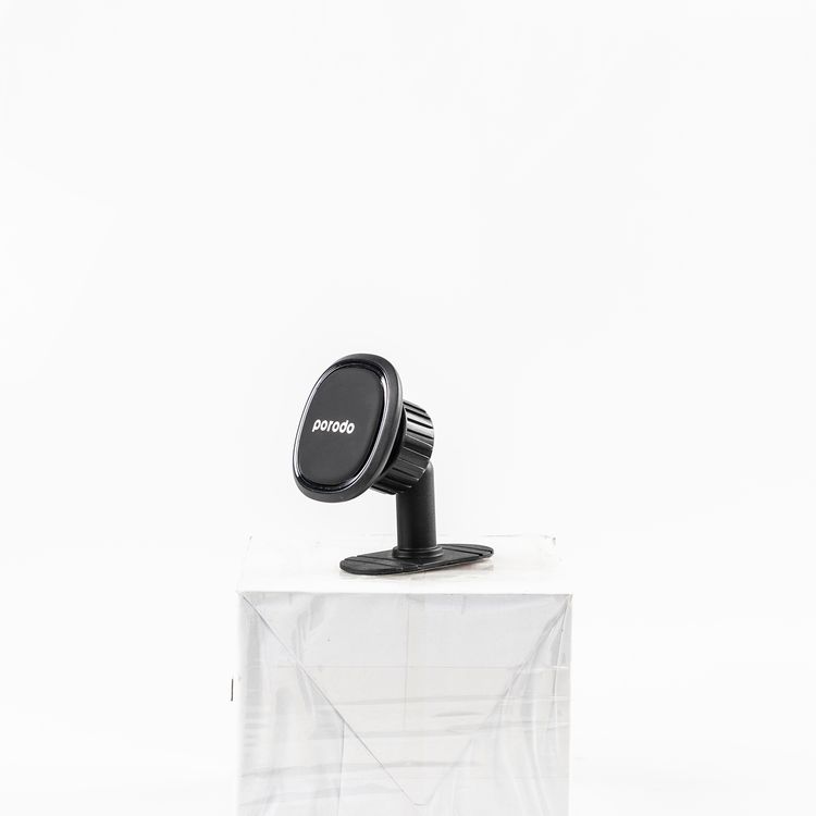 Porodo Universal Dual Mode Magnetic Phone Mount with Rotating Ball Joint, Strong Magnetic Hold, One-Hand Operation, Portable & Ultra Compact Design - Black