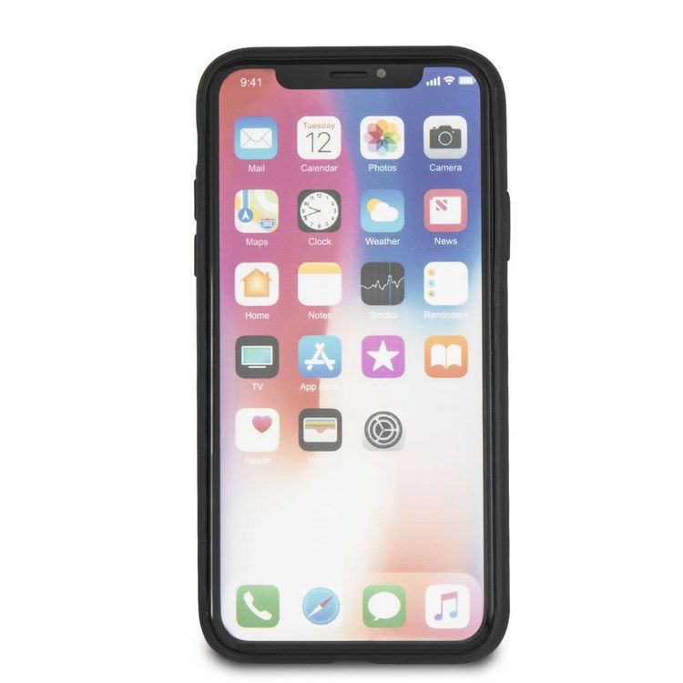 CG MOBILE Mercedes-Benz New Organic I Genuine Leather Hard Phone Case for iPhone X Officially Licensed - Navy