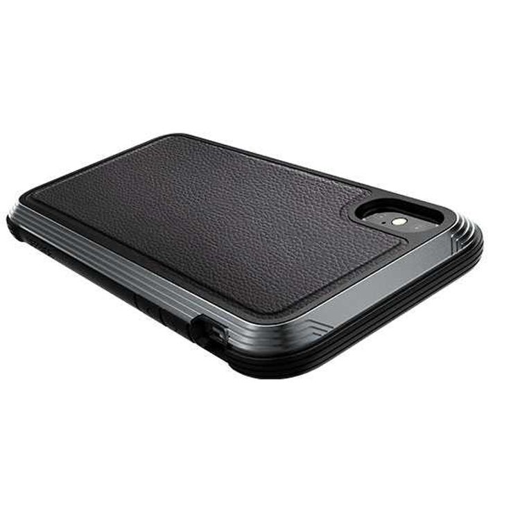 X-Doria Defense Lux Phone Case Compatible for iPhone X (5.8") Suitable with Wireless Charging - Black Leather