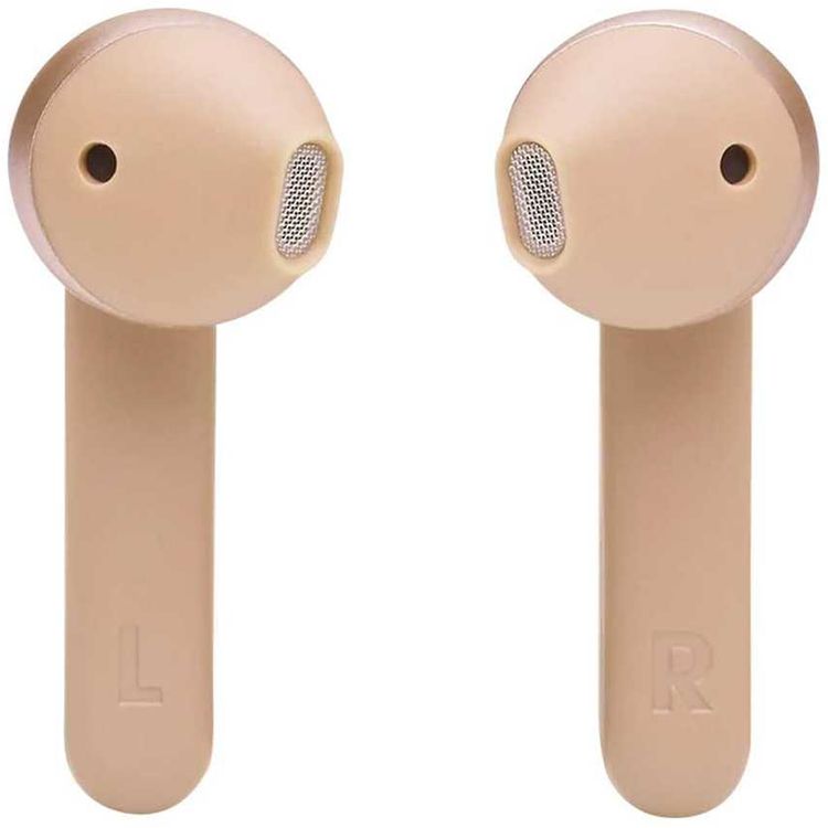JBL T225 True Wireless Earbud Headphones, Pure Bass Sound, Bluetooth, 25-hours Battery Life, Dual Connect, Native Voice Assistant - Gold
