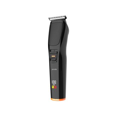 Porodo Lifestyle Multipurpose Beard Trimmer with Up to 120 Minutes Working Time, Stainless Steel Blade Material, 600mAh Battery Capacity, Digital Display, Wide T-Blade - Black