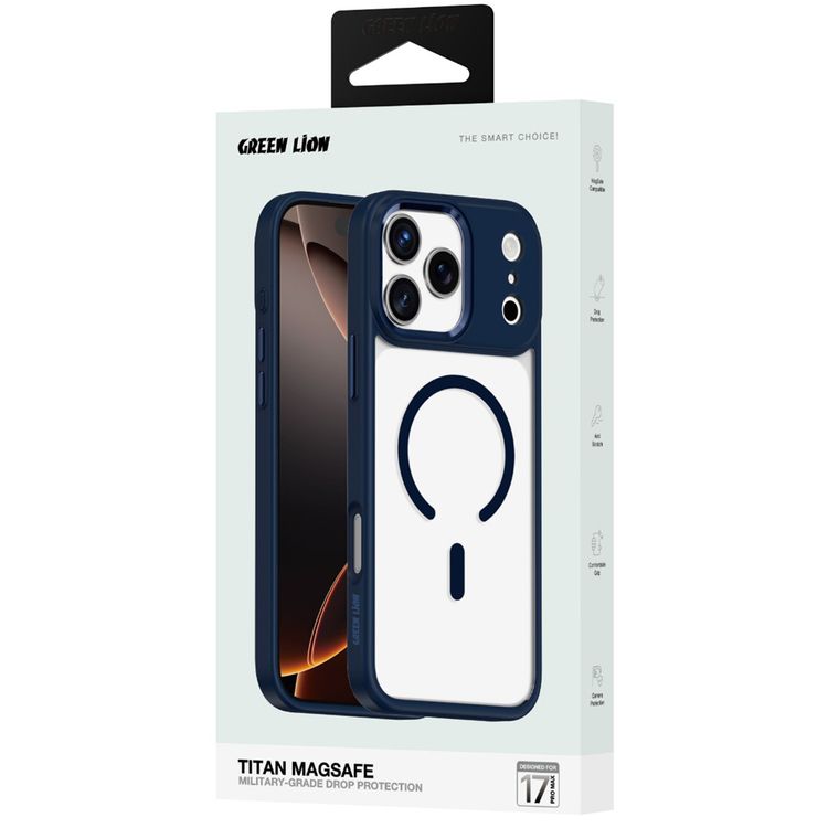 Green Lion Titan MagSafe Case for iPhone 17 Pro Max, Drop & Camera Protection, Military-Grade Shockproof, Comfortable Grip, Anti-Scratch - Blue