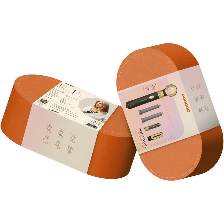 مجفف شعر متعدد التصفيف من بورودو لايف ستايل مع 5 أمشاط تجفيف، 3 أوضاع لتدفق الهواء، قوة 600 واط، أيونات سالبة لمنع التجعد، 3 إعدادات للتحكم في درجة الحرارة - أسود