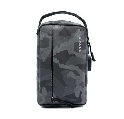 Porodo Convenient Leather Storage Bag - 8.2 inch - Black Camo