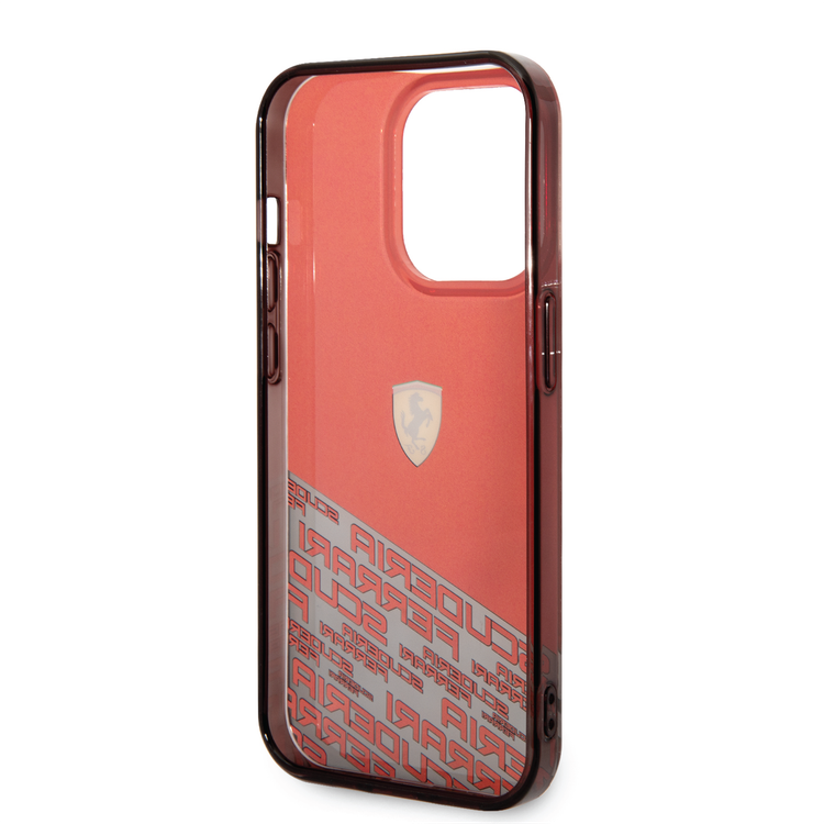 Ferrari PC/TPU IML Case with Bottom Scuderia Allover Print iPhone 14 Pro Compatibility - Red