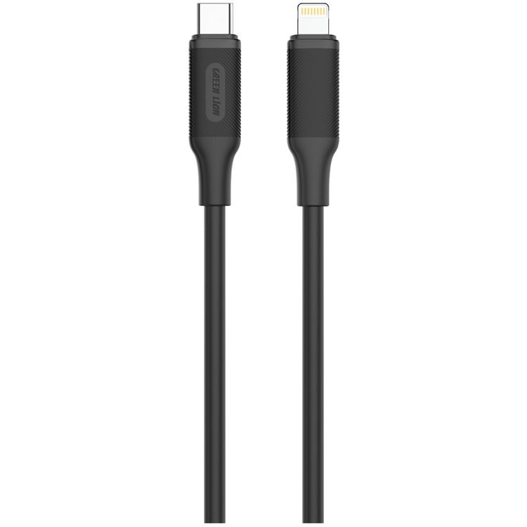 Green Lion Ultra Compact GaN Wall Charger with Single USB-C Port and USB-C to Lightning Cable, PC Flame Retardant Material, Fast Charging Support, Charging Protection, Universal Compatibility, Ultra Portable - Black