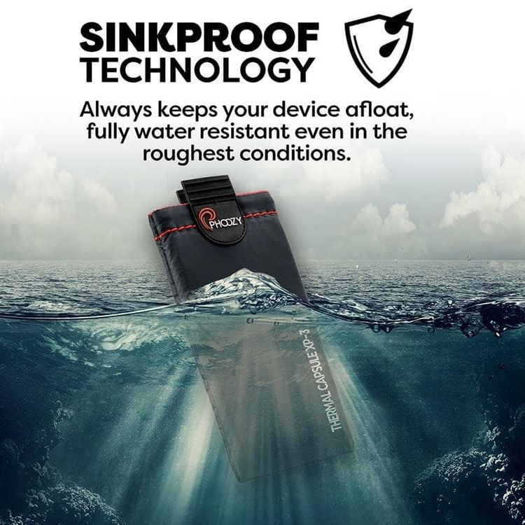 Phoozy XP3 Series Thermal Mobile Phone Case Capsule with Internal Stash Pocket, Insulated Ultra-Slim Weatherproof Pouch, Extends Battery Life, Drop Protection - Black (Medium)