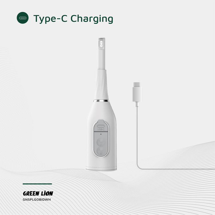 بيديه محمول جرين لايون سبلاش جو، مناسب للسفر، دوران 360°، مدمج وخفيف الوزن، وضعيتان للرش - أبيض