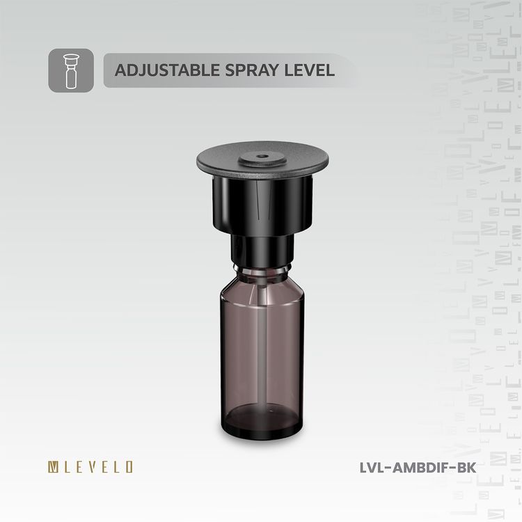 Levelo Ambiance Car Aroma Diffuser, 2000 mAh Battery Capacity, Aluminum + Plastic Material, 5 Hours Charging Time, 14 Hours Working Time, Type-C Charging Port - Black