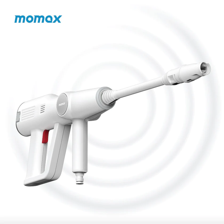 Momax Clean Jug Portable Pressure Car Cleaner with 145W Power, 25 Minutes Working Time, 15000mAh Battery, 17 Bar Water Pressure, 156L/h Flow Rate - White
