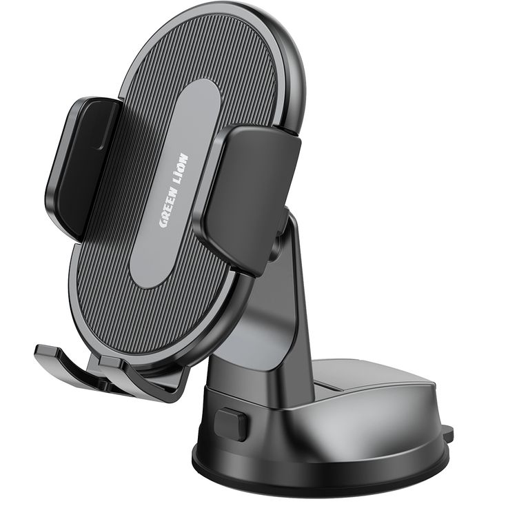Green Lion Ultra Grip Car Phone Holder, Compatible with 4.7"-6.9" Devices,  Anti-Slip Base, ABS, PC & Silicone Material, Strong Adhesion, Quick Release Base, 7.5cm Suction Cup - Black