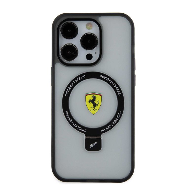 Ferrari iPhone 15 Pro Max For Magsafe Ring Stand Case - Transparent