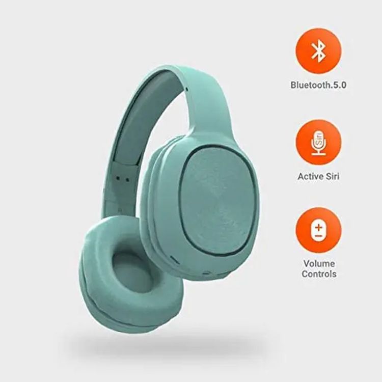 Porodo Soundtec Wireless Headphones with Noise Cancelling, Active Siri, Pure Bass, 2 Hours Charging Time, 12 Hours Playtime, 400mAh Battery Capacity - Green