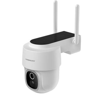 Powerology Built-in Solar Pan & Tilt Outdoor Camera, Lith...