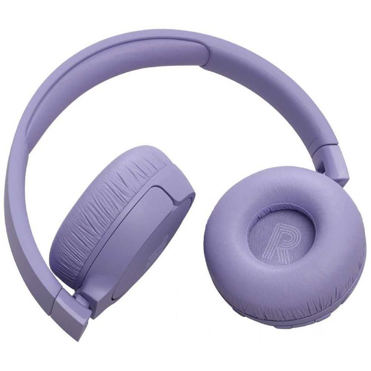 JBL T670 Over-Ear Noise Cancelling Bluetooth Stereo Wireless Headphone, Up to 70Hours Battery Life, Multi-Point Connection, Flat-fold design, Detachable Cable, Audio cable, Speed charge - Purple 