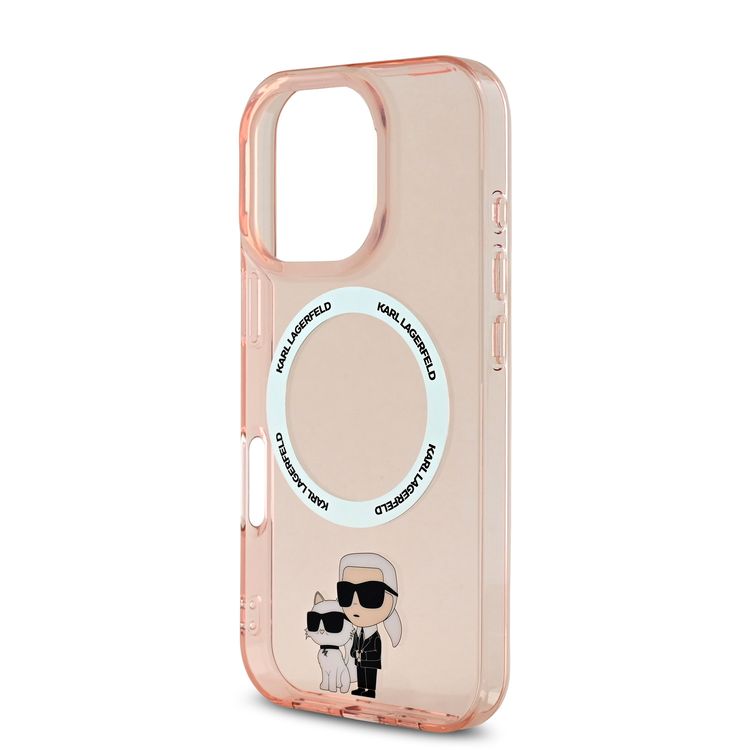 KARL LAGERFELD Magsafe IML Hard Case with NFT KARL & CHOUPETTE for iPhone 16 Pro Max - Pink