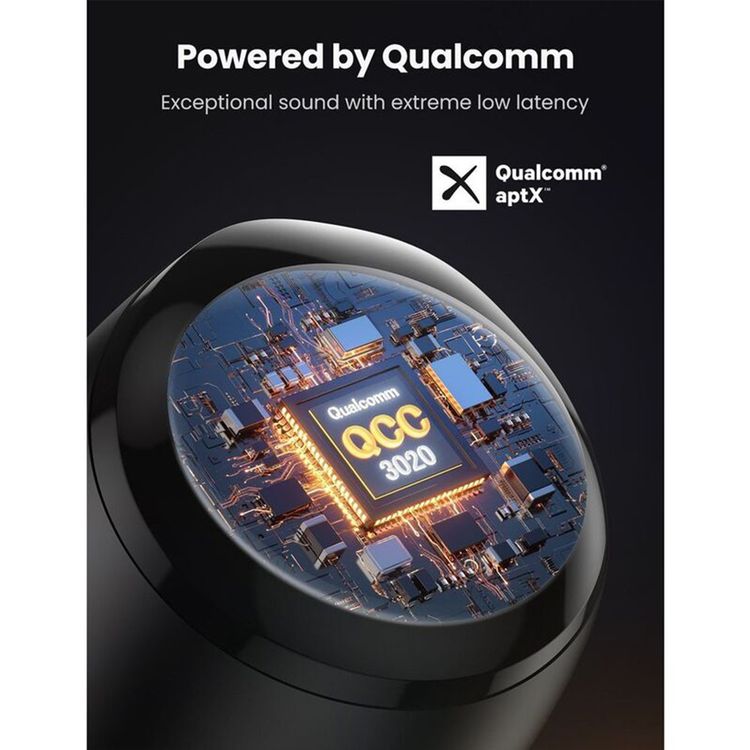 UGreen Hitune T1 True Wireless Earbuds, Twin & Mono Mode, Touch Control, HiFi Sound, 10 m Bluetooth Range, 1.5 Hours Battery Charging Time, Sound Isolation - Black