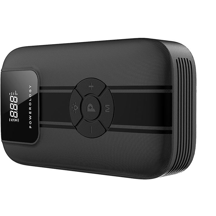 Powerology Jump Starter with Air Compressor - Black