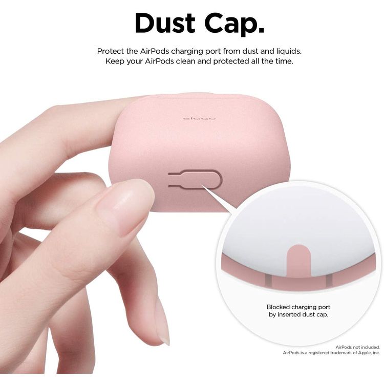 Elago Basic Skinny Case for Apple AirPods 1&2 Generation, Upgraded Premium Silicone, Front LED Visible, Dustproof Protective Cover, Compatibility With Wireless Chargers Lovely Pink