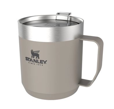 كوب Stanley Classic Legendary Camp، آمن للاستخدام في غسالة الأطباق، معزول بجدار مزدوج، سعة 355 مل - رمادي فاتح