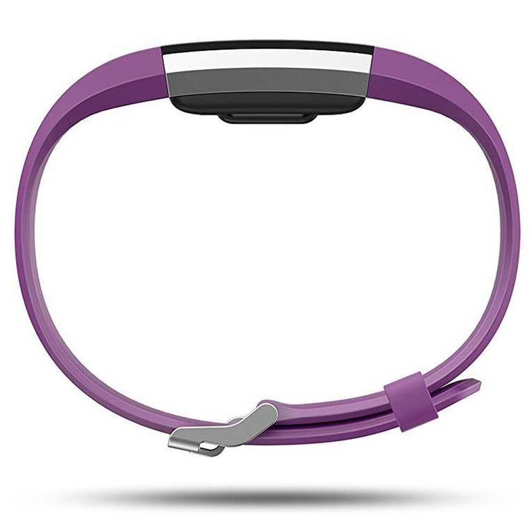 Fitbit Charge 2 Fitness Wristband with Heart Rate Tracker - Plum/Silver ( L )