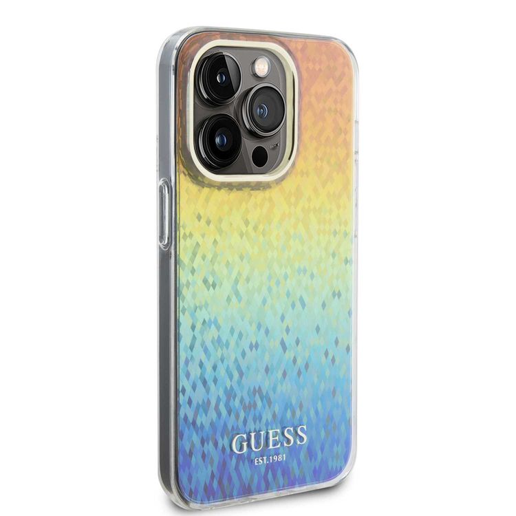 Guess IML Case with Faceted Mirror Disco Pattern - Iridescent - iPhone 15 Pro Max