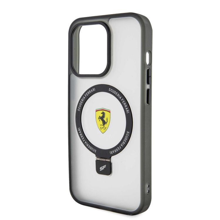 Ferrari iPhone 15 Pro For Magsafe Ring Stand Case - Transparent